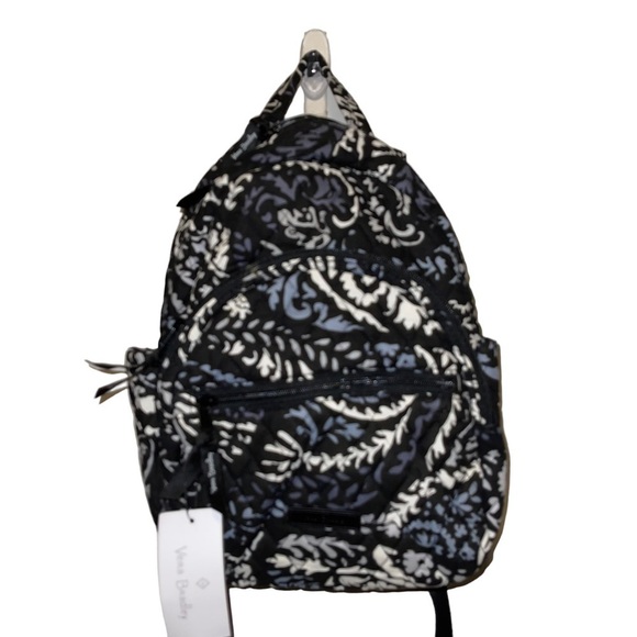 NWT Vera Bradley Black and White Floral Backpack